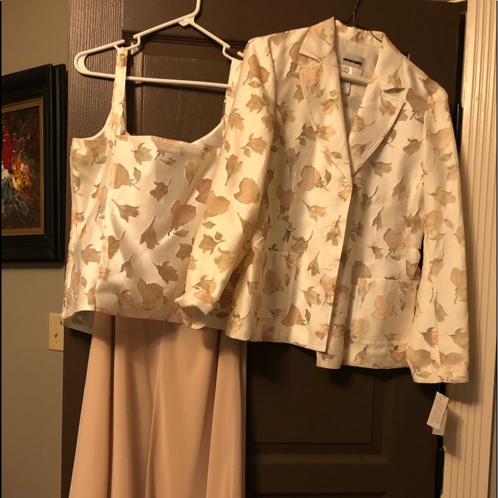 Jacket with long skirt.